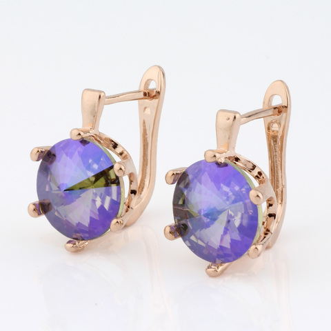 Fashion Earrings 2022 Round 585 Rose Gold Color Earrings Dangle Earrings Women's earrings Wedding Party Jewelry Korean style ► Photo 1/6