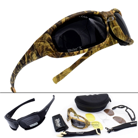 Outdoor 4 Lens Tactical Camouflage Glasses Airsoft Safety Tactical Goggles Windproof Goggles for Hiking Shooting ► Photo 1/6
