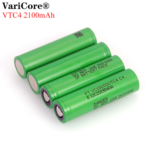 4PCS/lot VariCore 100% Original 3.6V 18650 VC18650VTC4 2100mAh High drain 30A battery For Electronic cigarettes ► Photo 1/6