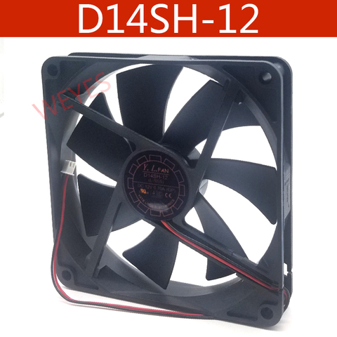 Power Supply Fan D14SH-12 Silent Cooling Fan 2Wire 140mm*140mm*25mm 12v 0.70A ► Photo 1/2