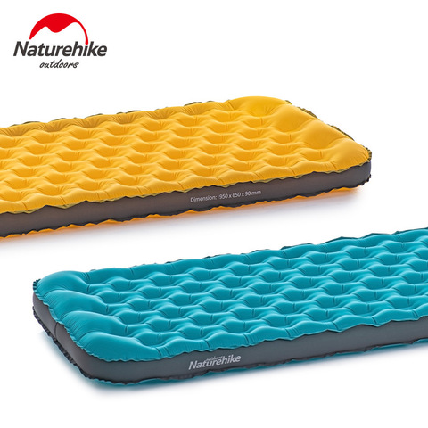 Naturehike New Trachea Support Single Thicken Inflatable Cushion 20D Nylon Double Valve Camping Moisture-proof Pad Portable Mat ► Photo 1/6