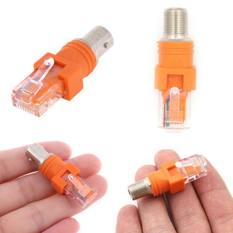 RF Female To RJ45 Male Coaxial Barrel Coupler Adapter Coax Adapter, RJ45 To RF Connector BNC F-Type Connector ► Photo 1/5