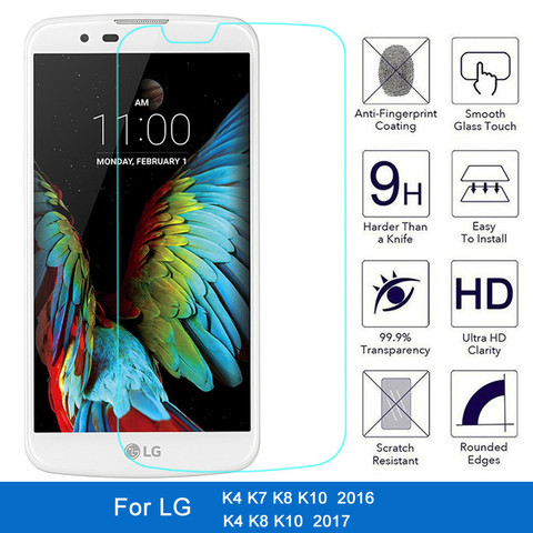 2pcs 9H Screen Protector for LG V20 V10 Ultra-thin Tempered Glass Explosion Proof For LG K10 K4 K8 K7 2016 2017 Protective Film ► Photo 1/6