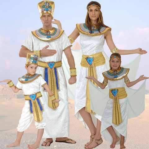 Umorden Adult Kids Egypt Nile Pharaoh Cleopatra Costume for Women Men Boys Girls Family Halloween New Year Party Fancy Dress ► Photo 1/6