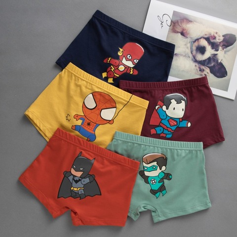 New 1 Piece 3-12years Old Kids Cotton Panties Spiderman  Baby Pure Cartoon Printed Child Boys Comics Underwear Underpants 2-14T ► Photo 1/6