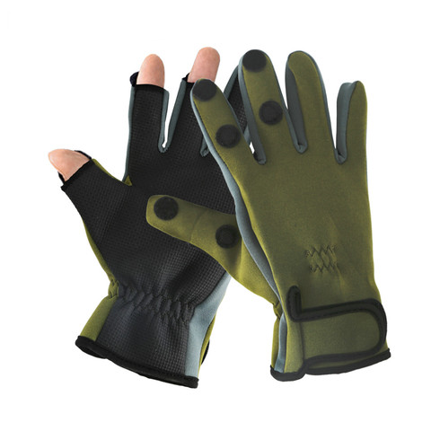 New Sport Leather Keep Warming Fishing Gloves Breathable Anti-Slip Glove Neoprene Fishing Equipment ► Photo 1/6