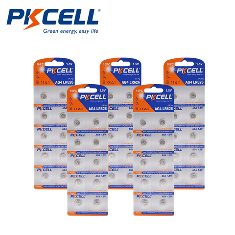 50PCS/PKCELL AG4 SR626 LR66/177/626 SR66 177 377 LR626 1.5V Button Cell Coin Battery ► Photo 1/6