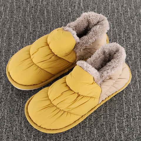 Winter Women Slippers Warm Home Shoes Waterproof Fur Slides Plush Slippers Women Comfort Soft Indoor Couple Shoes ► Photo 1/6