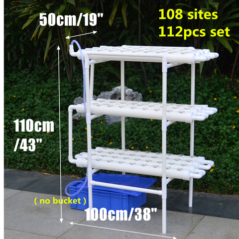 NFT Indoor Hydroponic Grow System Vertical Plant Lettuce Strawberry 108 Holes ► Photo 1/6