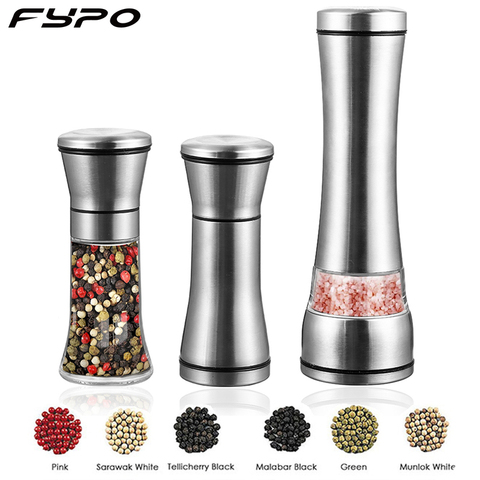 Fypo Stainless Steel Manual Salt and Pepper Shakers Herb parsley mill grinder pepper Mill with Adjustable Ceramic Grinder ► Photo 1/6