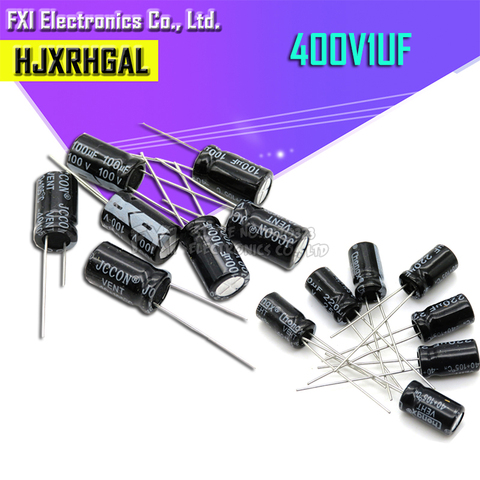 10PCS 400v1uf 1uf400v 6.3*9 Electrolytic capacitor 400v 1uf 6.3x9 ► Photo 1/2