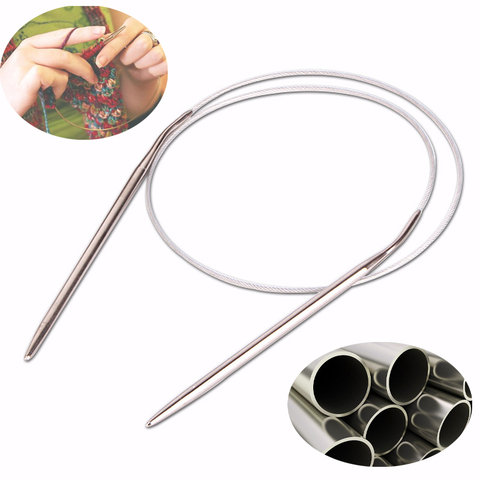 Sweater knitting Needle Stainless Steel Ring Needlework 43/80/120cm Weaving Circular Knitting Needlework Kits DIY Knitted Tool ► Photo 1/6