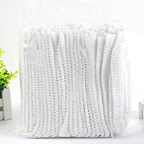 50pcs Disposable PE Hair Hat Elastic Cap For Catering Food Kitchen Dining Living Room Shower ► Photo 1/6
