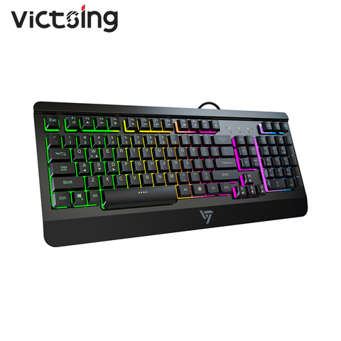 VicTsing PC149 Gaming Keyboard Ultra-slim Wired Membrane Keyboard With Mechanical Feeling 104 Keycaps RGB Backlit For PC Gamer ► Photo 1/6