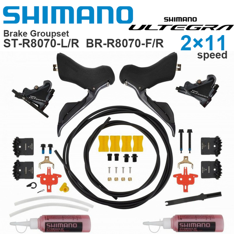 SHIMANO ULTEGRA R8070 Hydraulic Brake Groupset ROAD Bike Shifter 2 piston Disc Brakes Caliper with cable L02A pad Original ► Photo 1/6