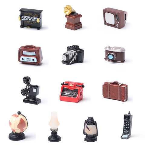 1PC Vintage Miniature Dollhouse Ornaments Toy Mini Telephone/Pianos /TV Model Furniture Figurine Doll House Accessories ► Photo 1/1