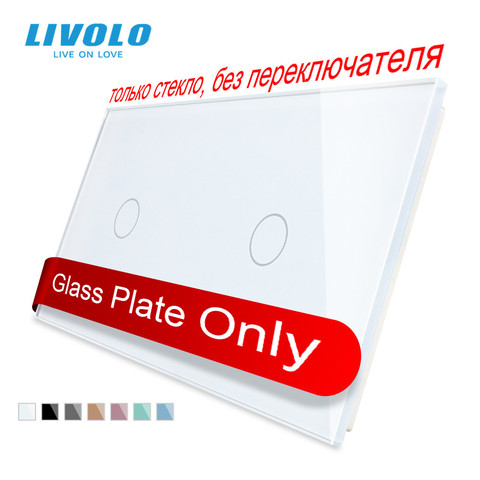 Livolo Luxury White Pearl Crystal Glass, 151mm*80mm, EU standard, Double Glass Panel,VL-C7-C1/C1-11 (4 Colors) ► Photo 1/5