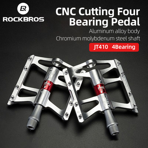 ROCKBROS Cycling 4 Bearings Bicycle Pedal  Anti-slip Ultralight CNC MTB Bike Pedal Sealed Bearing Pedals Bicycle Accessories ► Photo 1/6