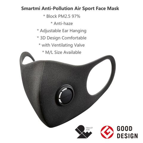 Xiaomi SmartMi PM2.5 Haze Mask Purely Anti-haze Face Mask Adjustable Ear Hanging Fashion 3D Design Light Breathing Mask ► Photo 1/6