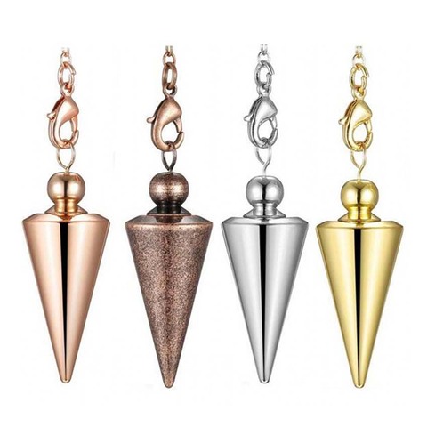 KFT Metal Copper Pendulum Divination Reiki Energy Healing Dowsing Spiritual Pendant Dowsing Spiral Cone Antique Pyramid Jewelry ► Photo 1/5