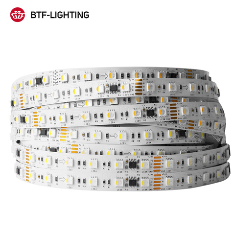 BTF512AC RGBW Led Strip Lights 5050 RGBCW RGBWW Lighting 4 Color in 1 LED 5pin 5M 60leds/m Pixels TM512AC 1 IC Control 6 LED 24V ► Photo 1/5