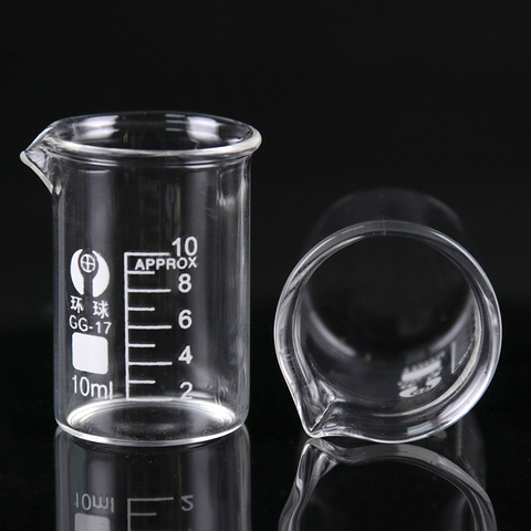 1PC 10ml Glass Beaker Student Chemistry Laboratory Glass Transparent Beaker Flask Thickened With Spout ► Photo 1/6
