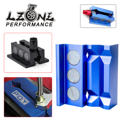 LZONE - Billet Aluminum Vise Jaw Protective Inserts for AN Fittings With Magnetic JR-SLV0304-01 ► Photo 1/6