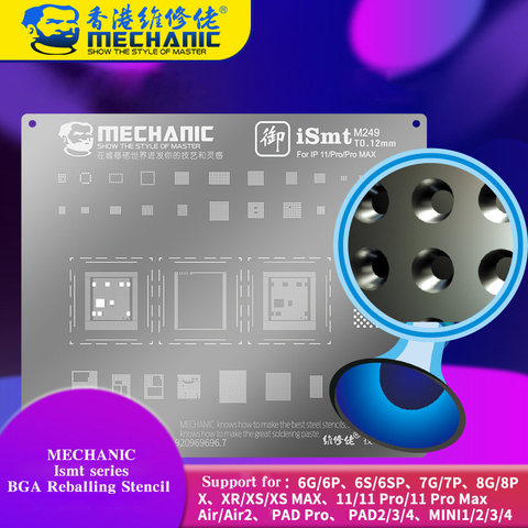 Mechanic BGA Reballing Stencil for iPhone 6/6P/6S/6SP/7/7P/8/8P/X/XR/XS/11/11Pro/11Pro Max iPad CPU IC Chip Soldering Net ► Photo 1/6