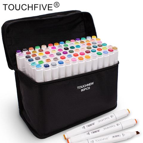 TouchFive 12/24/36/48/60/80/168 Colors Art Markers Pen Alcohol