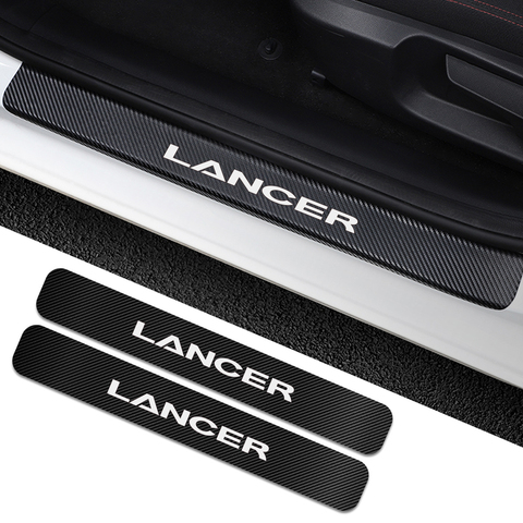 For Mitsubishi Lancer 10 3 9 4PCS Car Door Sill Sticker Auto Anti-Scratch Decals Carbon Fiber Automobile Tuning Car Accessories ► Photo 1/6