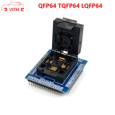 free shipping QFP64 TQFP64 LQFP64 socket adapter IC test socket burning 0.5m programmer STM32 QFP64 socket ► Photo 1/6