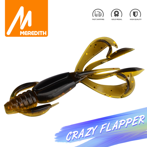 MEREDITH 90mm Jig Wobbler Soft Bait Silicone Lure Worm Fishing Lures 10pcs Attractive Shrimp Crazy Flapper Bass Fishing Tackle ► Photo 1/6