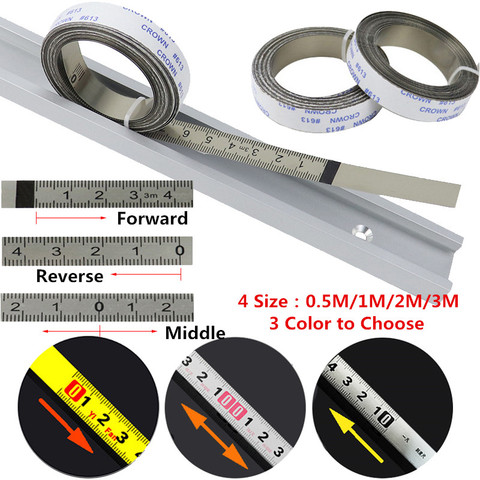 3 Color 0.5/1/2/3M Self-Adhesive Miter Saw Track Tapes Measure Backing Metric Steel Ruler Tape Measurements for Wood Metal Glass ► Photo 1/6