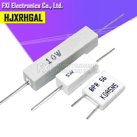 10pcs 5W 10W BPR56 Cement resistance 0.1 ~ 10k ohm 0.33R 1R 10R 100R 0.22 0.33 1 10 100 1K 10K ohm Cement resistor igmopnrq ► Photo 1/5