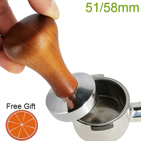 51mm Coffee Barista Espresso Flat Tamper Base Clear Body Steel Press Mat ► Photo 1/6