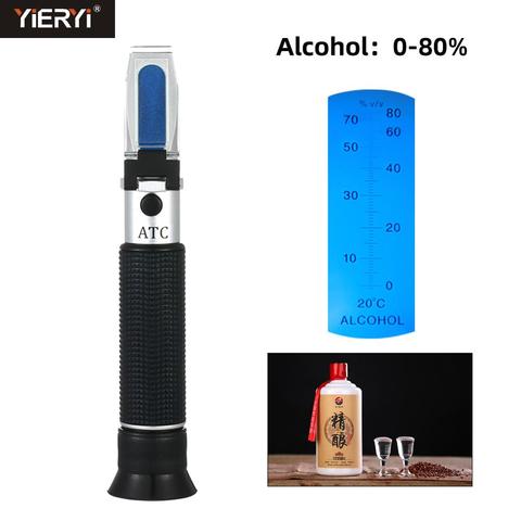 yieryi Handheld 0-80% Alcohol Refractometer for spirits Household liquor brewing refractometer Alcohol Concentration Detector ► Photo 1/6