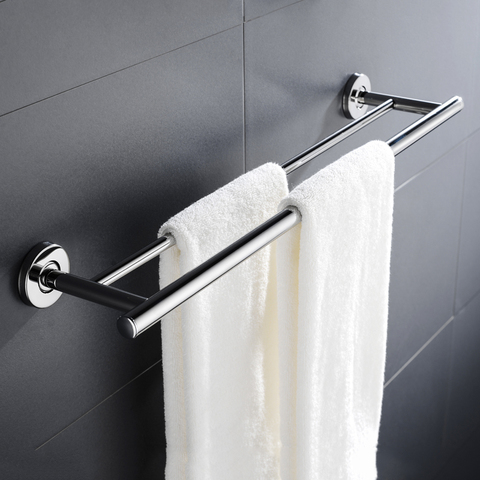 Stainless Steel Tower Bar Anti-rust Bathroom Washroom Double Rod Towel Rack Shelf Holder Wall Mounted ► Photo 1/6