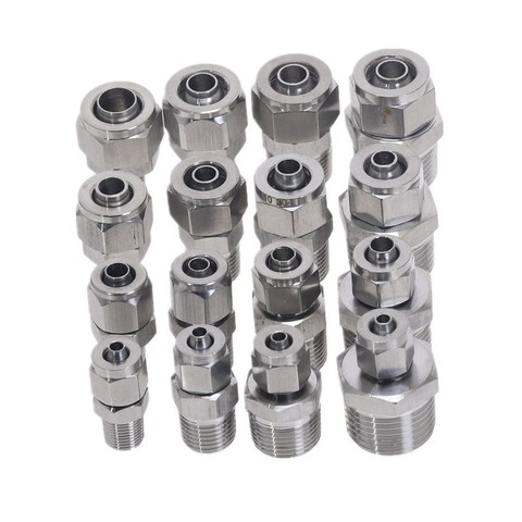 1pc Quick connectors Tube Pipe Fittings Threaded Male Connector Stainless Steel SS 304 1/8'' 1/4'' 3/8'' 1/4'' BSP Thread ► Photo 1/6