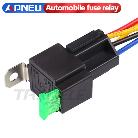 1Pcs/set Auto Fused On/Off Relays DC12V 30A 4 Pin Electronic Relay Car Automotive Relay with Insurance Film Car Fuse ► Photo 1/1