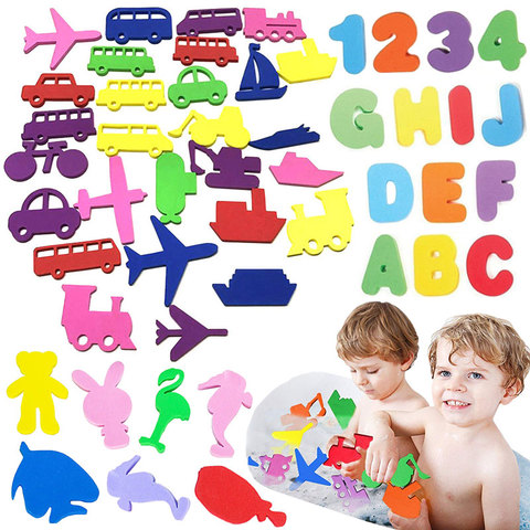 36PC Animal Traffic Digital Alphabet Sticker EVA Bath Toy Safety Soft Floating Cognitive Bathroom Water Toy Baby Educational Toy ► Photo 1/6