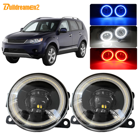 Buildreamen2 For Mitsubishi Outlander II CW_W 2006-2012 Car 4000LM LED Fog Light Assembly Angel Eye Daytime Running Light 12V ► Photo 1/6