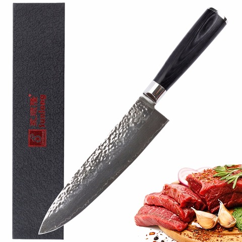 Sunlong Chef's Knife 8 inch Japanese Damascus steel Gyuto Vegetable Knife Balck Pakkawood Handle ► Photo 1/1