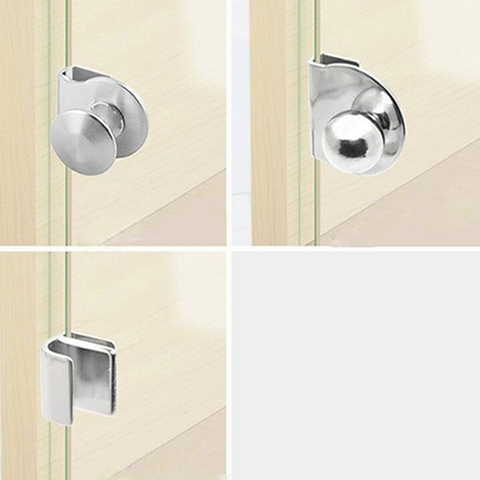 New Glass Door Showcase Cabinet Drawer Pull Knob No Drilling Steel Glass Door Handle/clamp/clips For Office Furniture Hardware ► Photo 1/6