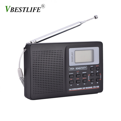 Full Band AM/SW/LW/TV/FM Radio Sound Full Frequency Receiver Receiving FM Radio with Timing Alarm Clock Portable Radio Black ► Photo 1/6