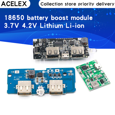 3.7V 4.2V Lithium Li-ion 18650 Battery Charger Board DC-DC Step Up Boost Module Lithium Battery Charging Step-Up Board Module ► Photo 1/6