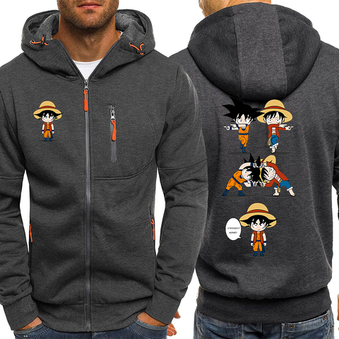 Luffy Funny Hoodies Men Casual Jacket Japanese Anime Dragon Ball Z Mens Sweatshirt One Piece Hoodie Male 2022 Coats Tracksuits ► Photo 1/6