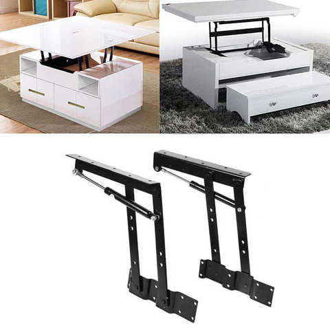 2Pcs Heavy Duty Steel Practical Lift Up Coffee Table Mechanism Hardware Top Lifting Frame Furniture Desk Folding Hydraulic Hinge ► Photo 1/6