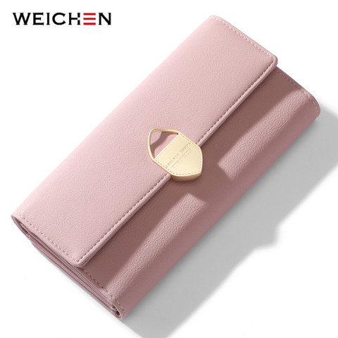 WEICHEN Geometric Women Long Wallet Many Departments Female Wallets Lady Clutch Purses Card Holder Cell Phone Pocket Carteras ► Photo 1/6