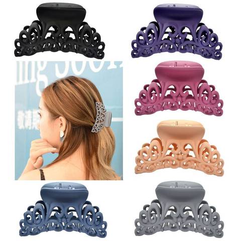New Arrival Hairpins For Women Scrub Plastic Hair Claw Clips Hollow Out Carving Crab Hearwear Hair Large Size Hair Clamps ► Photo 1/6