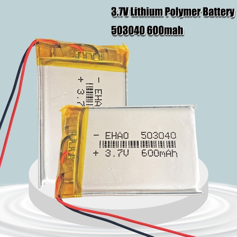 600mAh 503040 Lithium Li-ion Polymer Battery 40x30x5mm Li-Po Battery Cell For Voice Recorder Headset Speaker E-book ► Photo 1/6